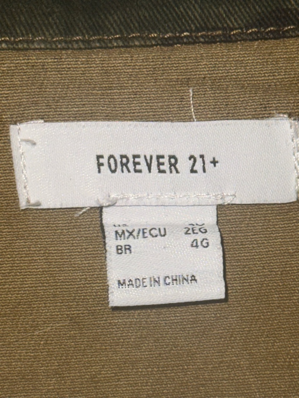 Forever 21+ Olive Green Cropped Jacket - Picture 2 of 2